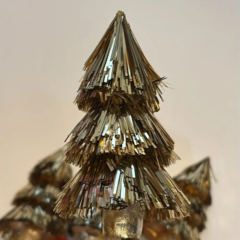 Gold Tinsel Tree Picks Set of 18 Gold Christmas Trees Pics Gold Tinsel Floral